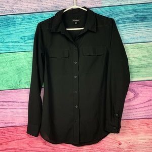 LE CHÂTEAU black soft button down collared long sleeve dress shirt